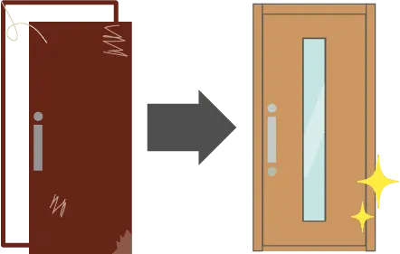 玄関ドア交換イメージイラスト