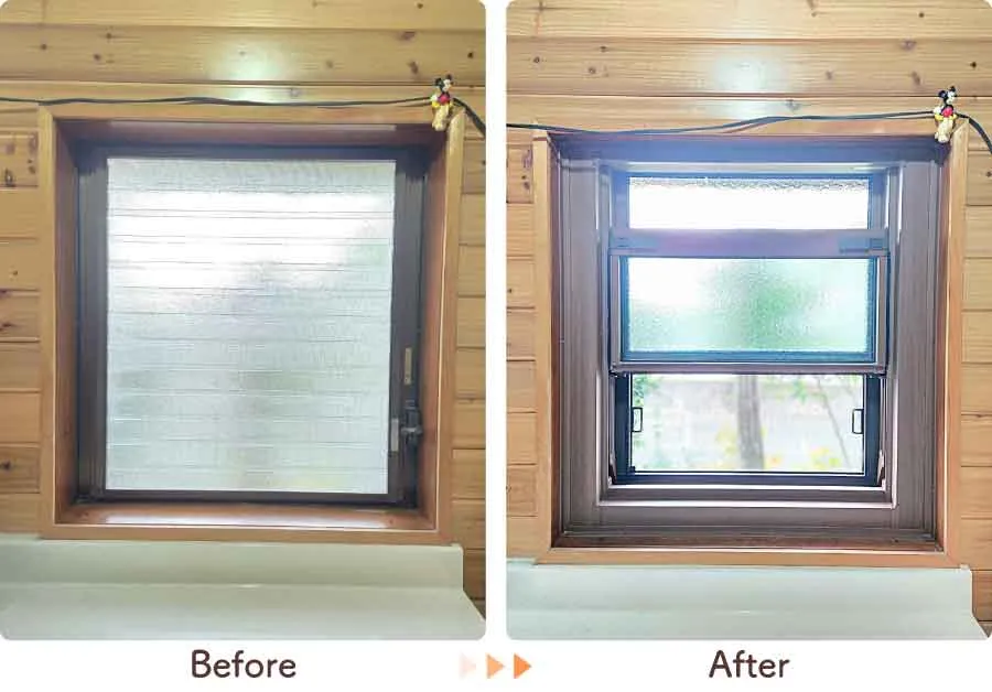 福岡県久留米市I様外窓交換脱衣所内観ビフォーアフター