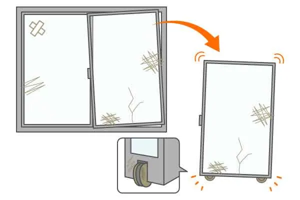 窓の開閉がしにくい（戸車の劣化・サッシの歪み）